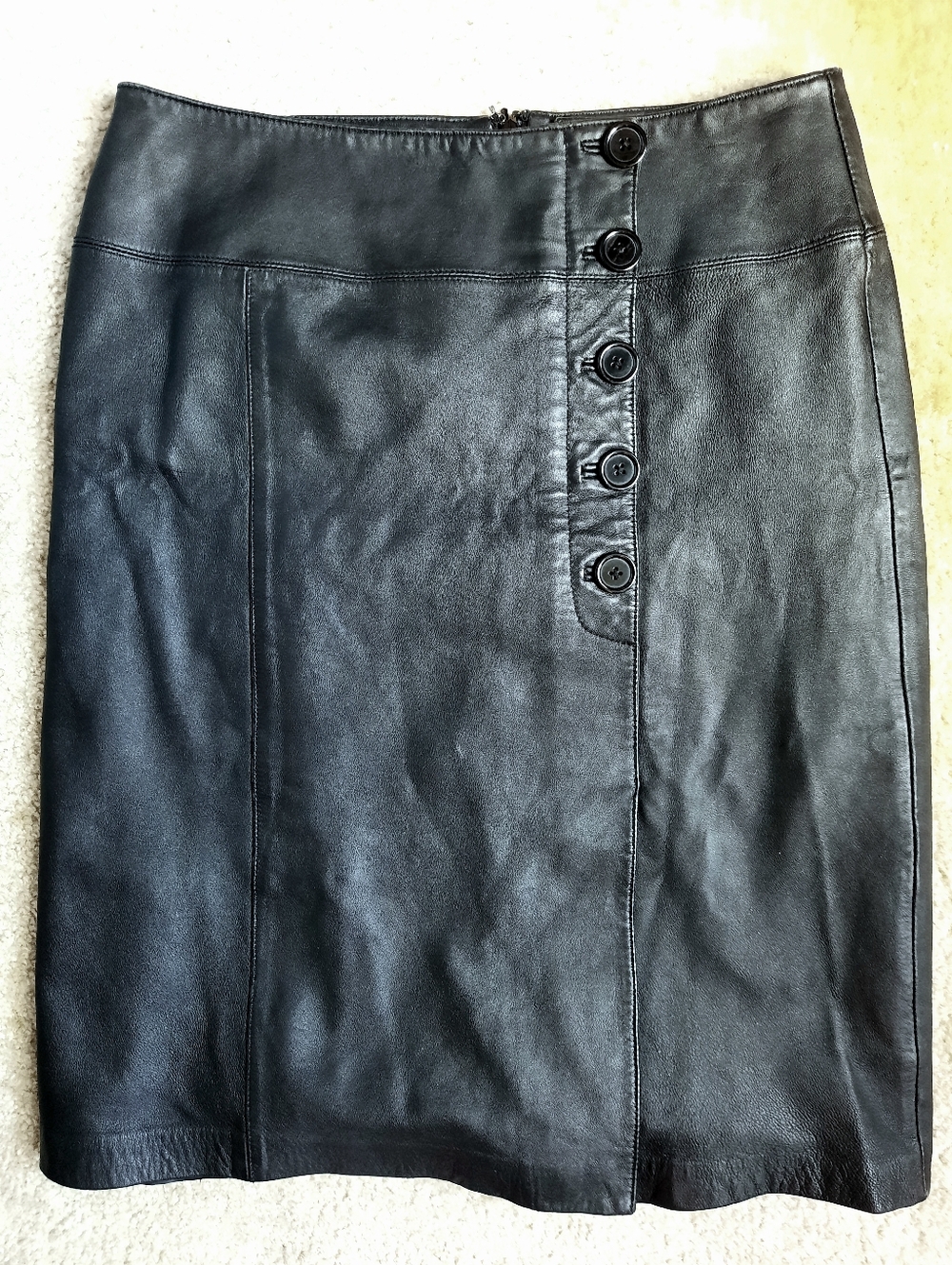 Clothes By Revue 10 Black Leather Pencil Skirt
